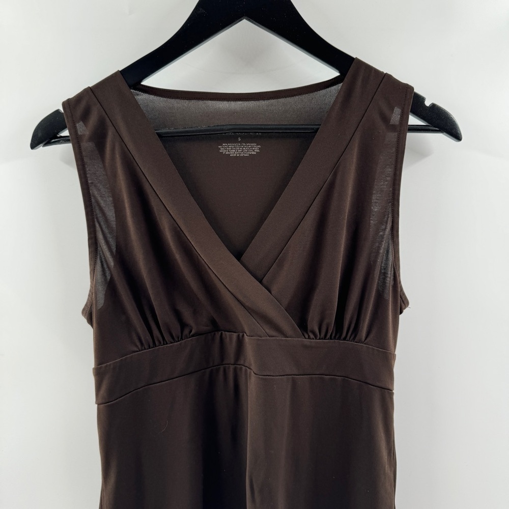 Merona Brown Sheer V-Neck Tank Top Women’s Size Small - Picture 2 of 7